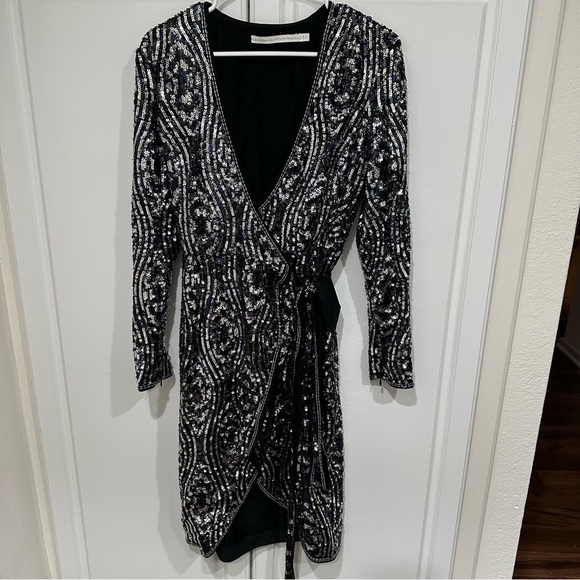 Rodarte x & Other Stories Sequined Silk Wrap Dress size 4 - Picture 5 of 15